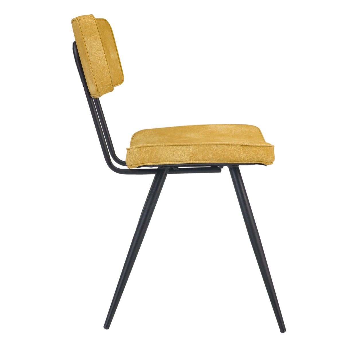 Lot de 2 chaises en cuir synthétique - TEXAS jaune, MAISON PAVANE