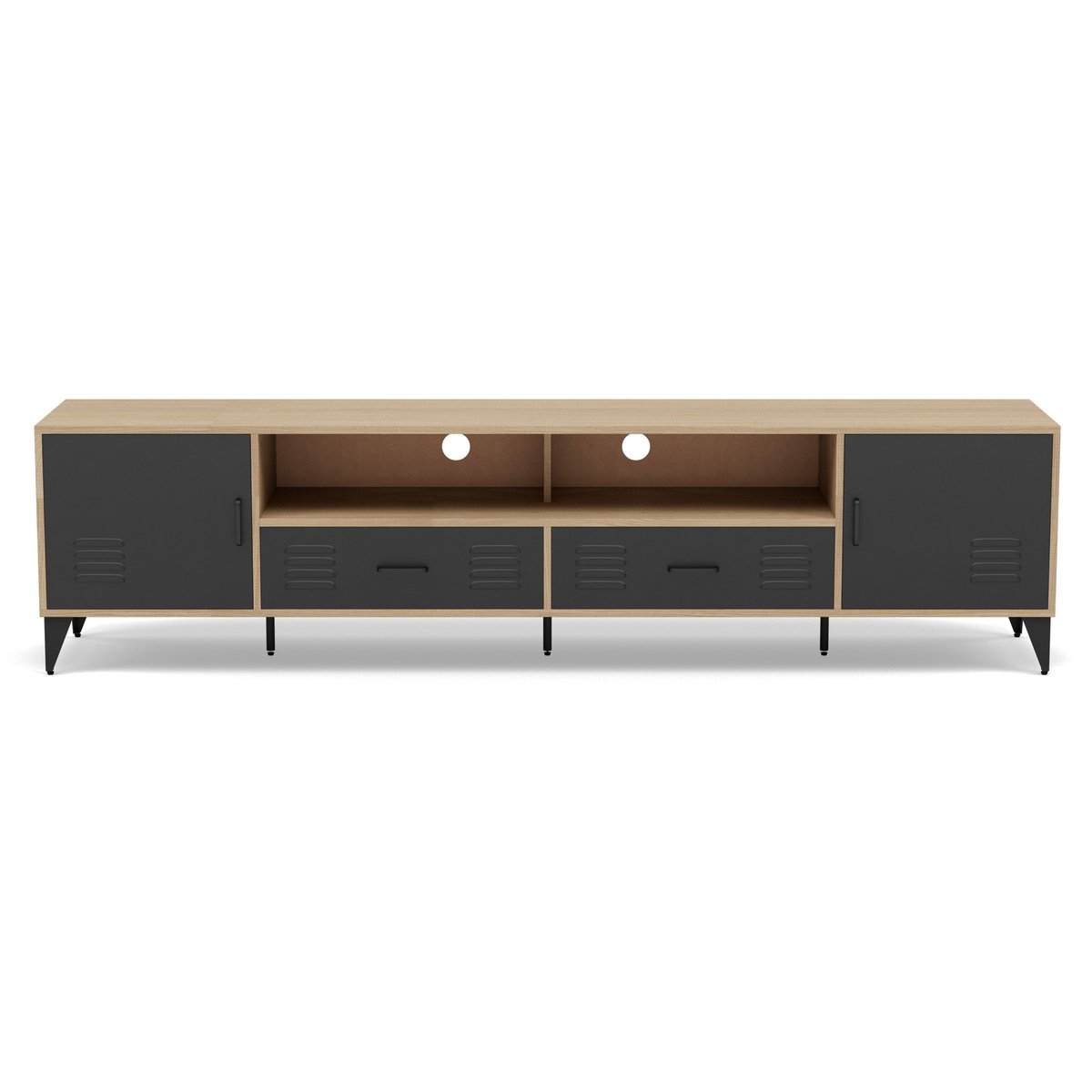 Meuble TV - TRIBECA bois / noir, BEST MOBILIER