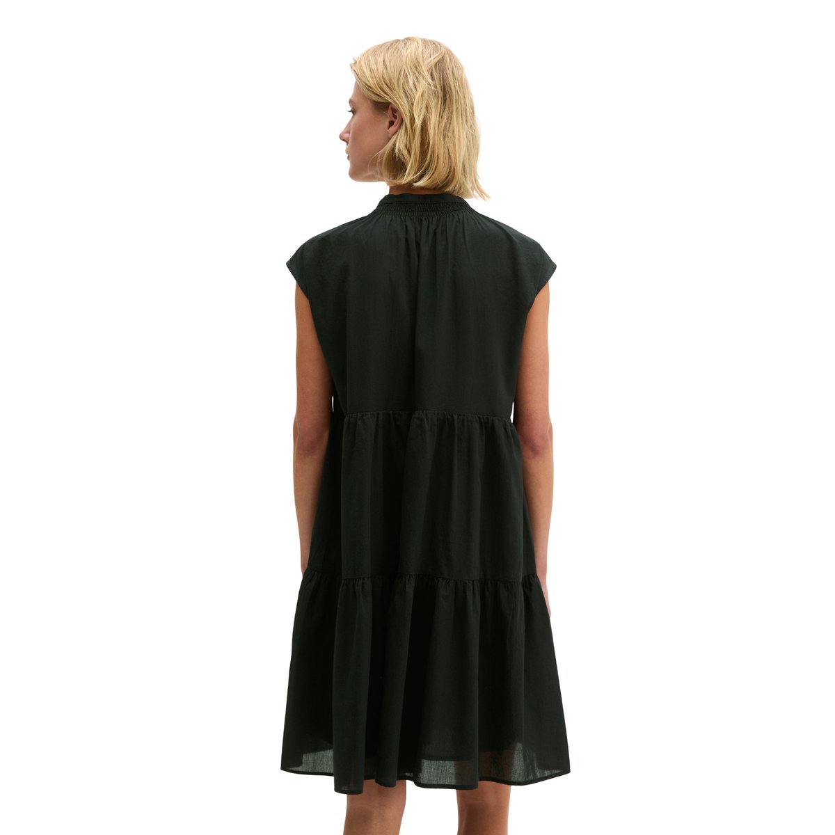 Robe étagée A-Shape en voile de coton doux noir, MARC O'POLO