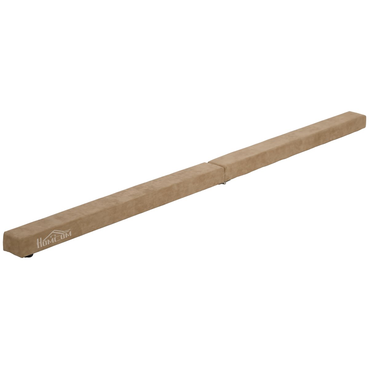 Poutre gymnastique pliable 210 cm bois de pin toucher daim marron marron, HOMCOM