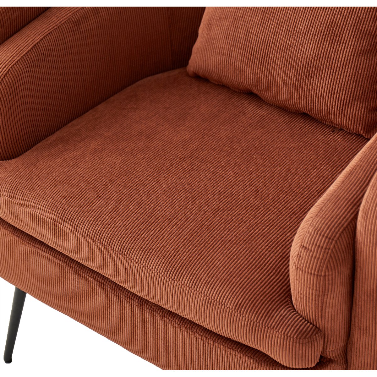 Fauteuil de salon en velours côtelé, DUKE terracotta, NORDLYS