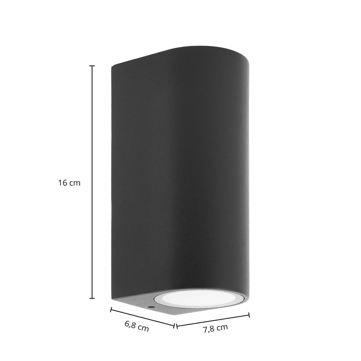 Applique extérieure en aluminium moderne noir, PRIOS