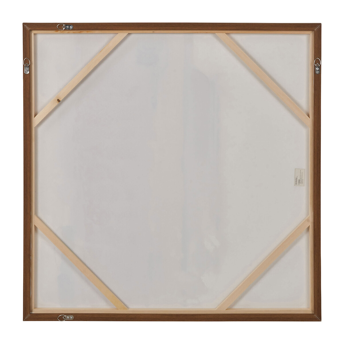100x100cm White and Terracotta Abstract Square Canvas with Oak Effect Frame terracotta, SO'HOME