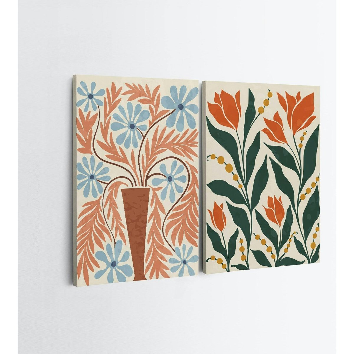 Tableau nature 70s – tons orangés (set de 2) multicolore, PIER IMPORT