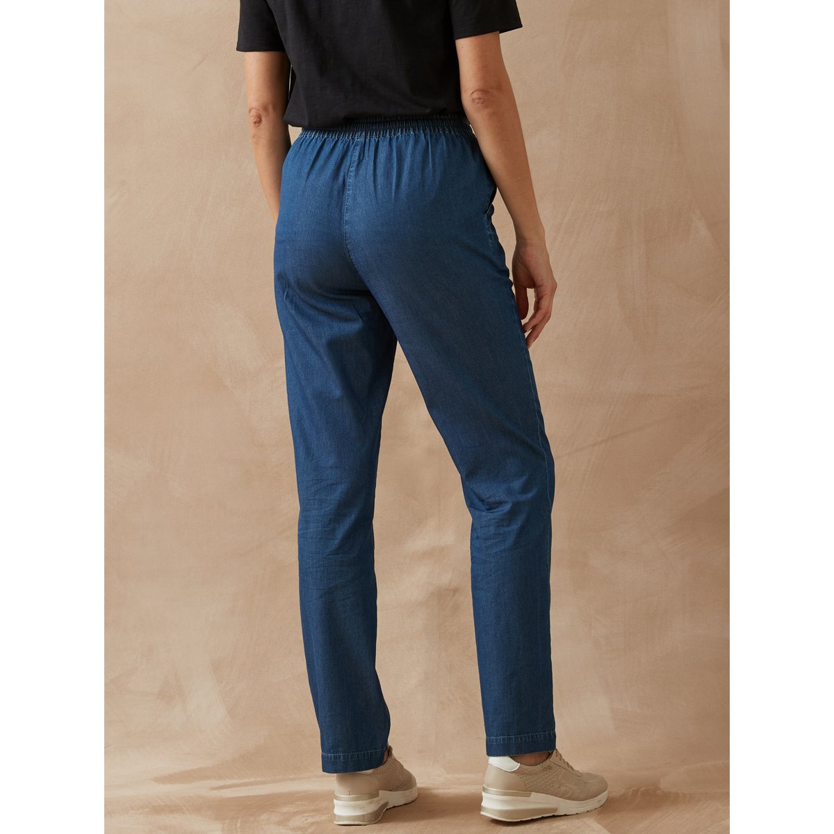 Pantalon élastiqué chambray chambray bleu, DAXON