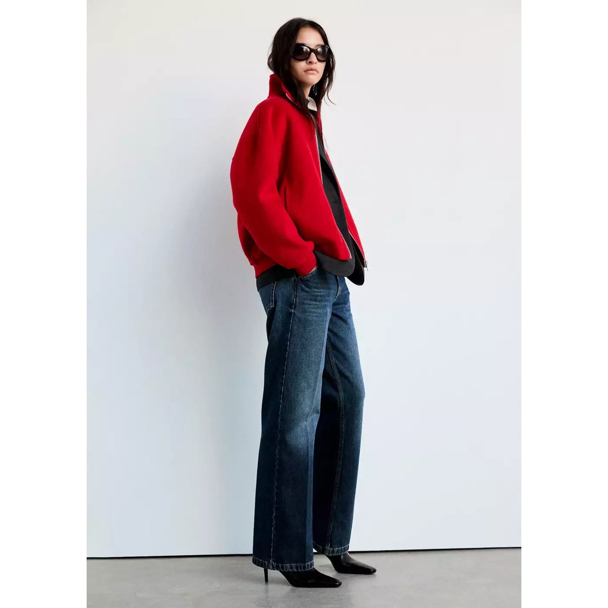 Jean droit regular waist bleu foncé, MANGO