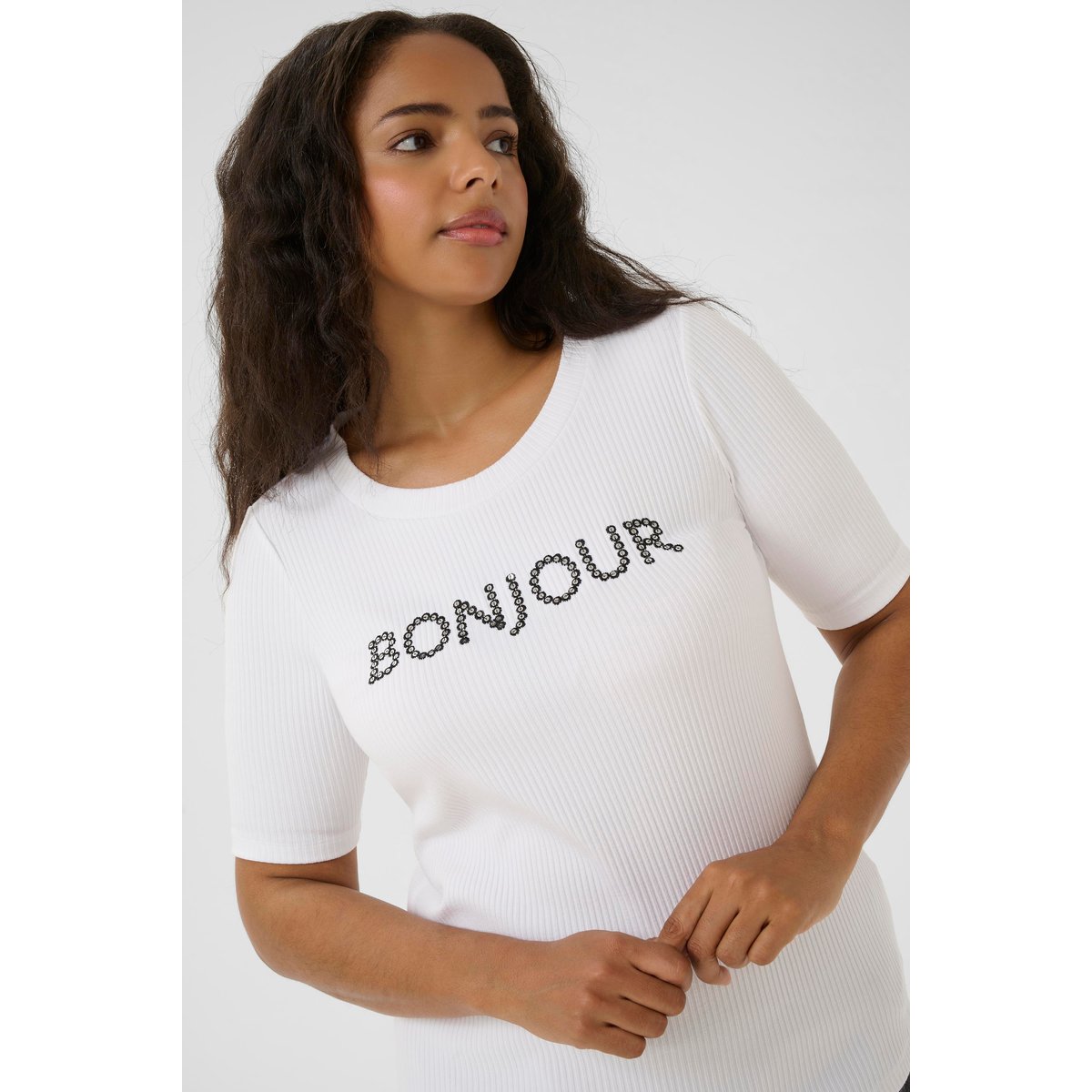 T-shirt à manches courtes blanc optical white, KAFFE CURVE