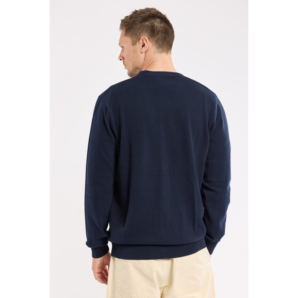 Gilet boutonné en coton marine deep, ARMOR-LUX