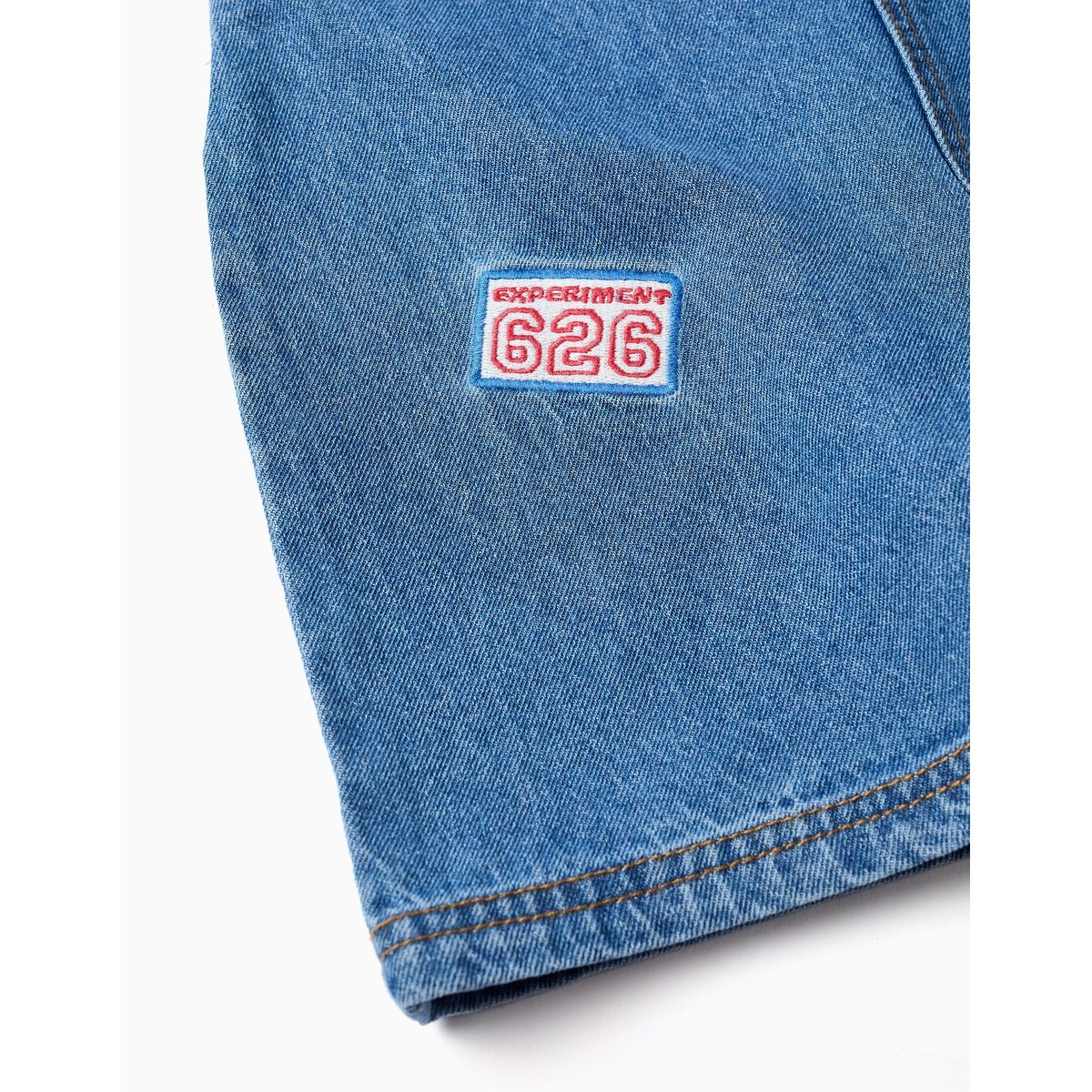 Salopette courte en jean avec broderies Stitch bleu, ZIPPY