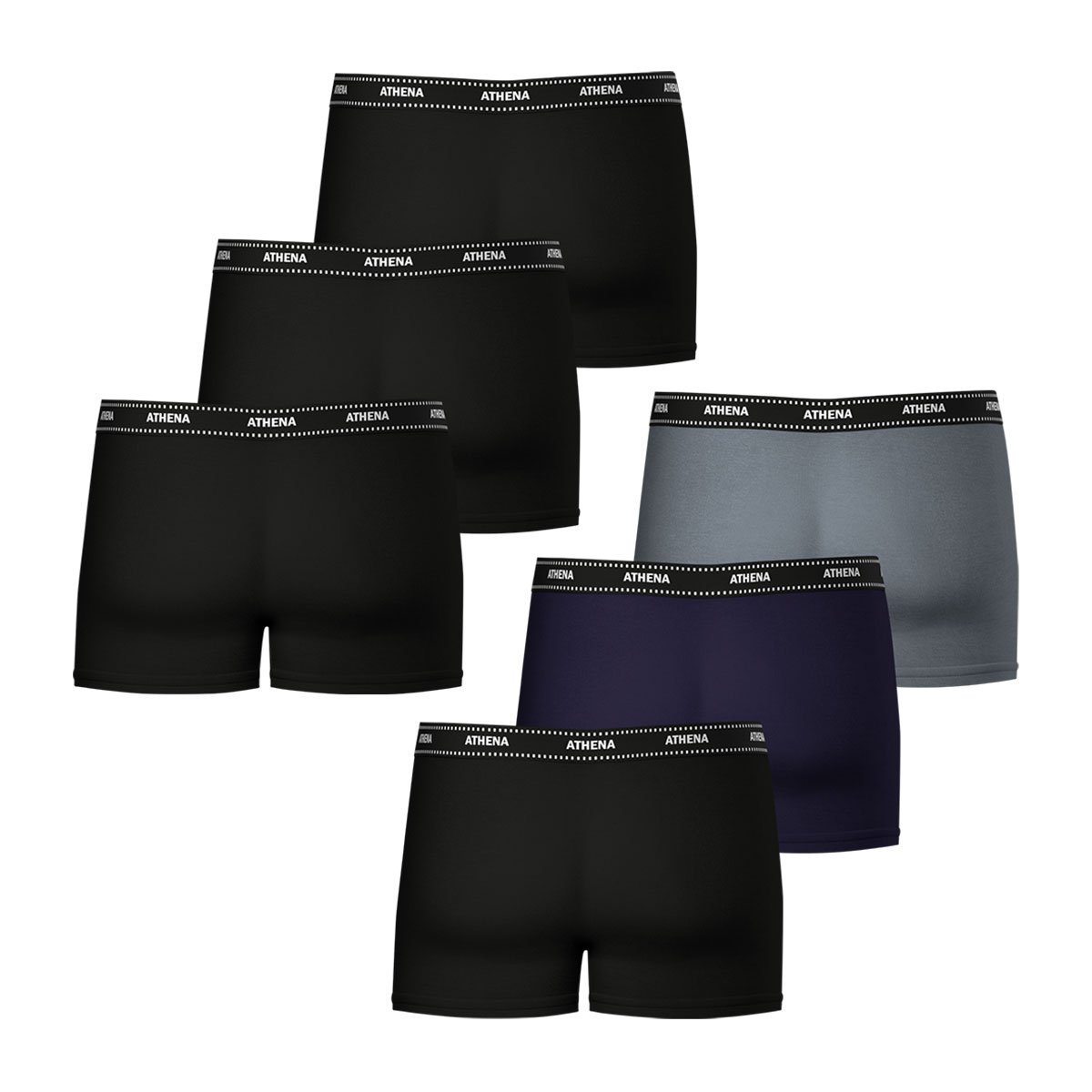 Boxers, lot de 6, my petits prix noir-bleu, ATHENA