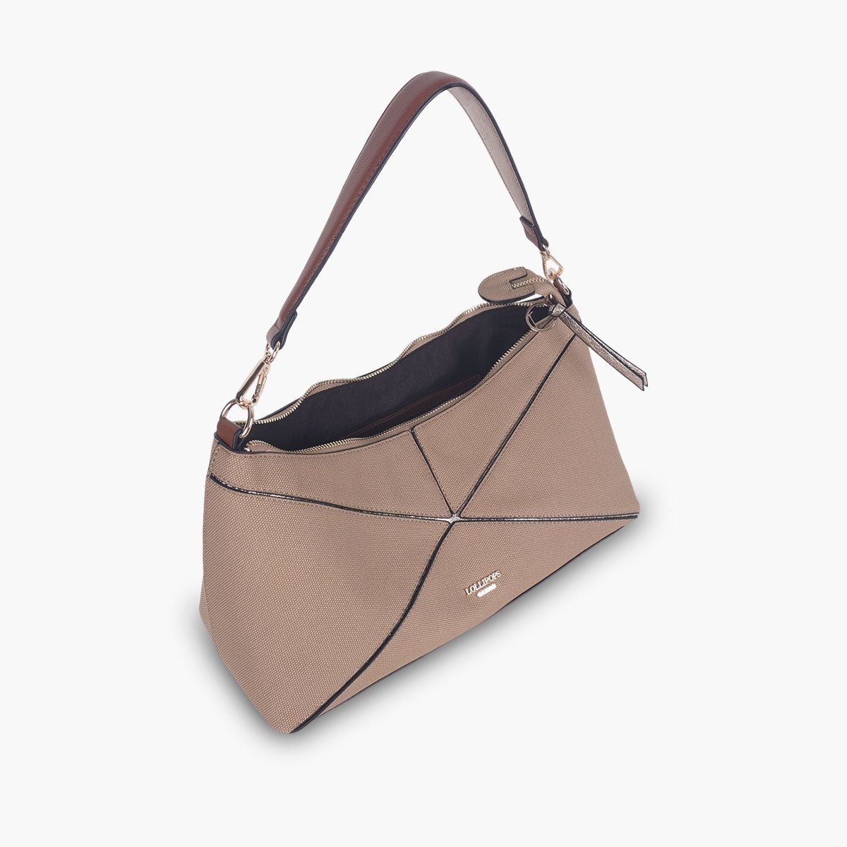 Sac porté épaule Tamelia beige,doré, LOLLIPOPS