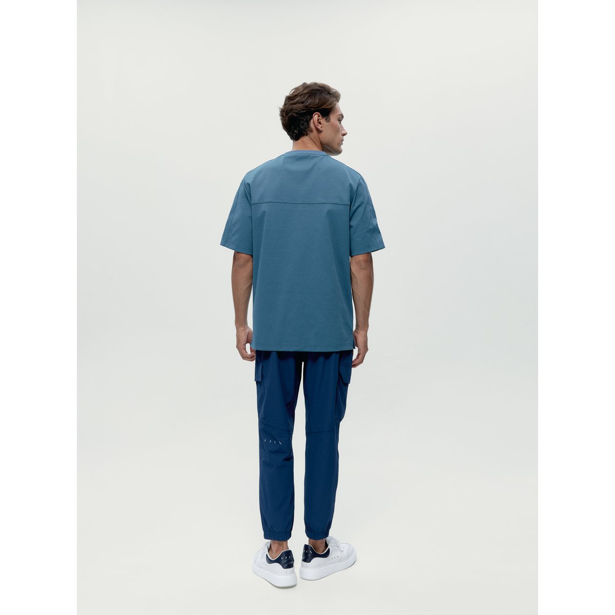 T-shirt de sport homme Tirreno Manches courtes coupe oversize bleu urbain, BORN