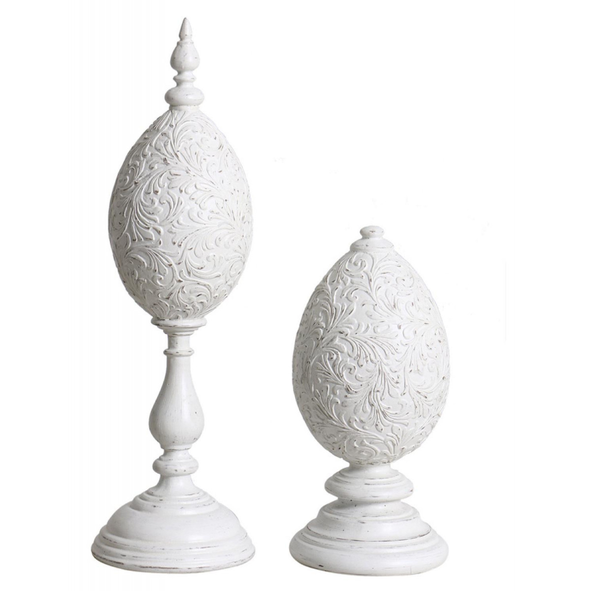 Lot de 2 oeufs décoratifs blanc, INTERIOR'S