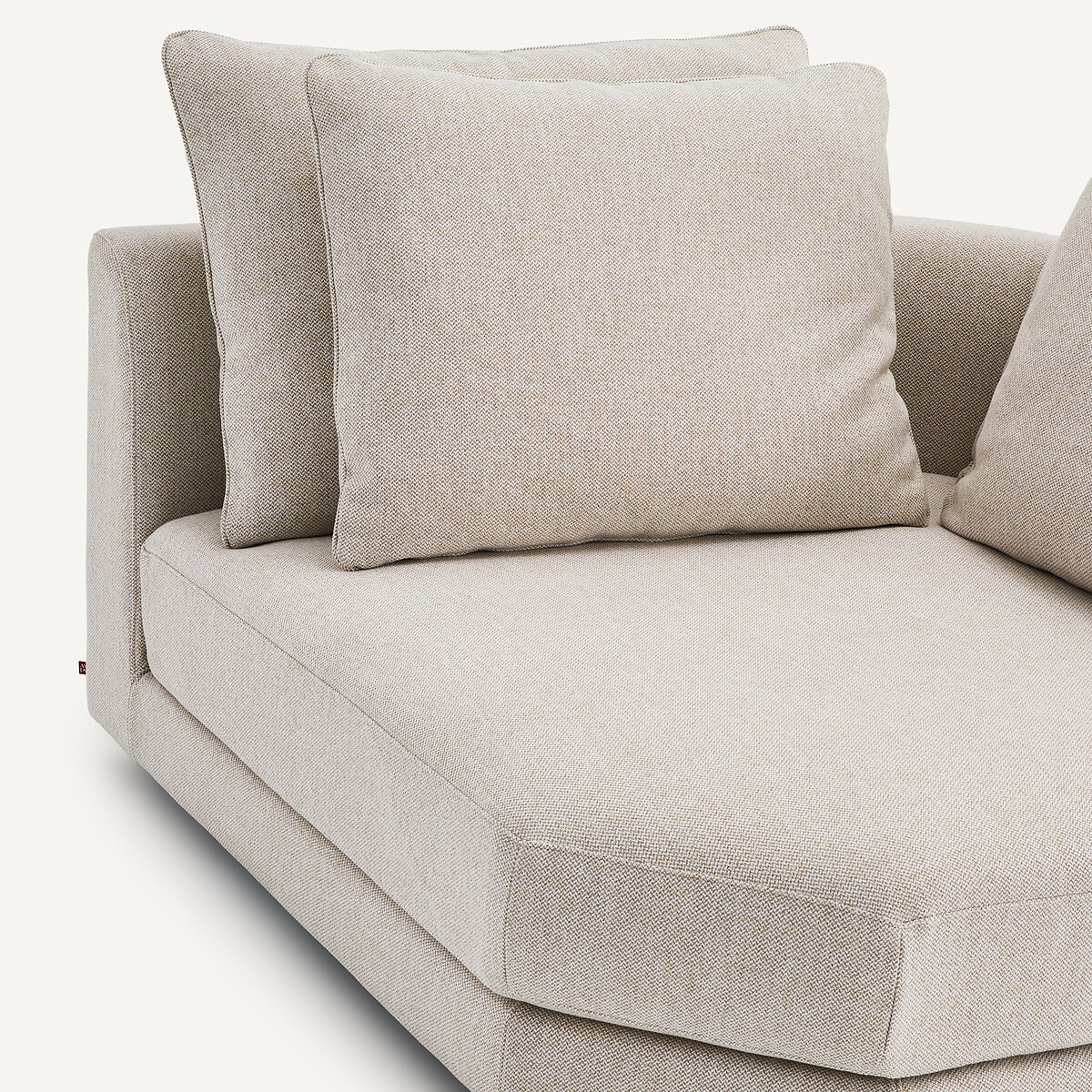 Canapé d'angle modulable en tweedé, TIBERIO ivoire, AM.PM