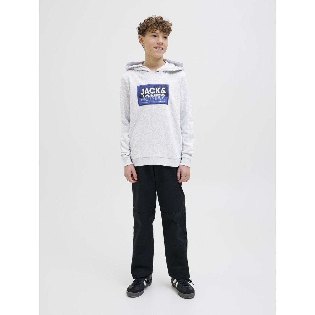 Sweat À Capuche white melange, JACK & JONES JUNIOR