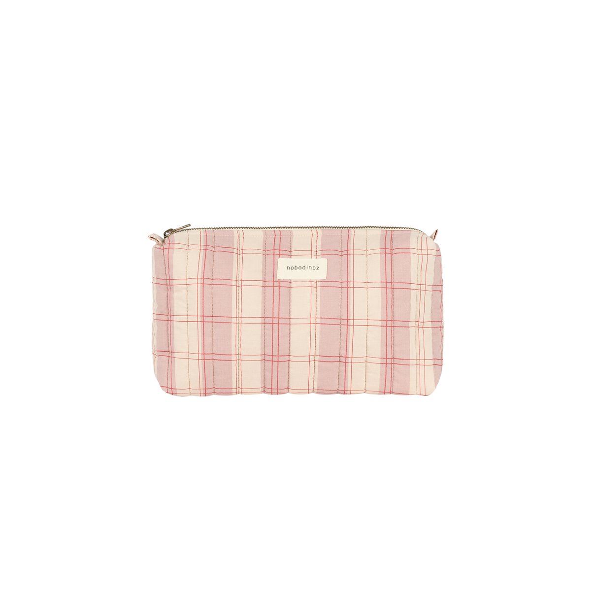 Trousse de toilette STORIES Édition limitée carreaux roses et rouges, NOBODINOZ