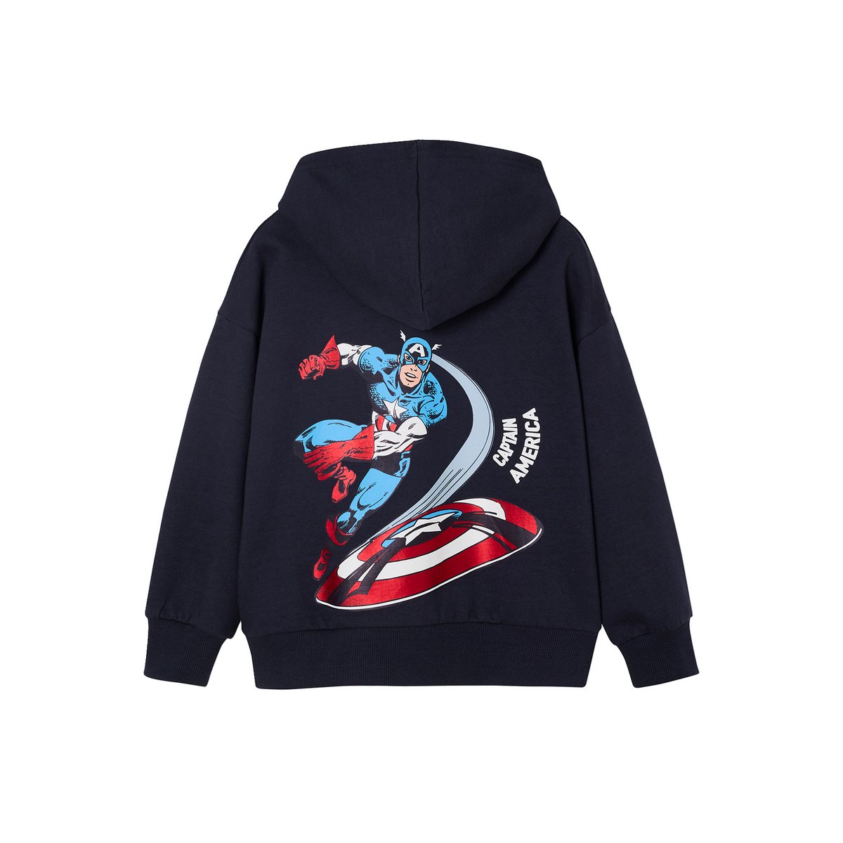 Sweat-shirt Marvel Avengers Captain America à capuche marine, VERTBAUDET