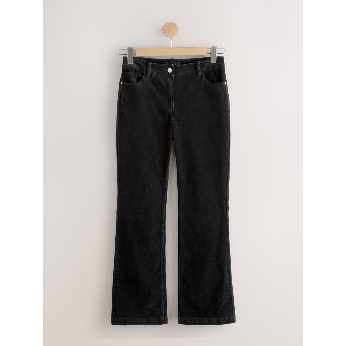 Pantalon bootcut en velours noir, NEXT