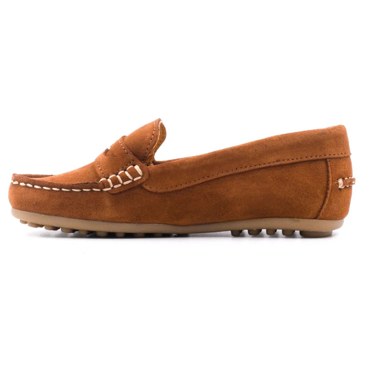 Mocassins en cuir pour enfant, classiques et élégants - BONI AMBROISE beige foncé, BONI&SIDONIE