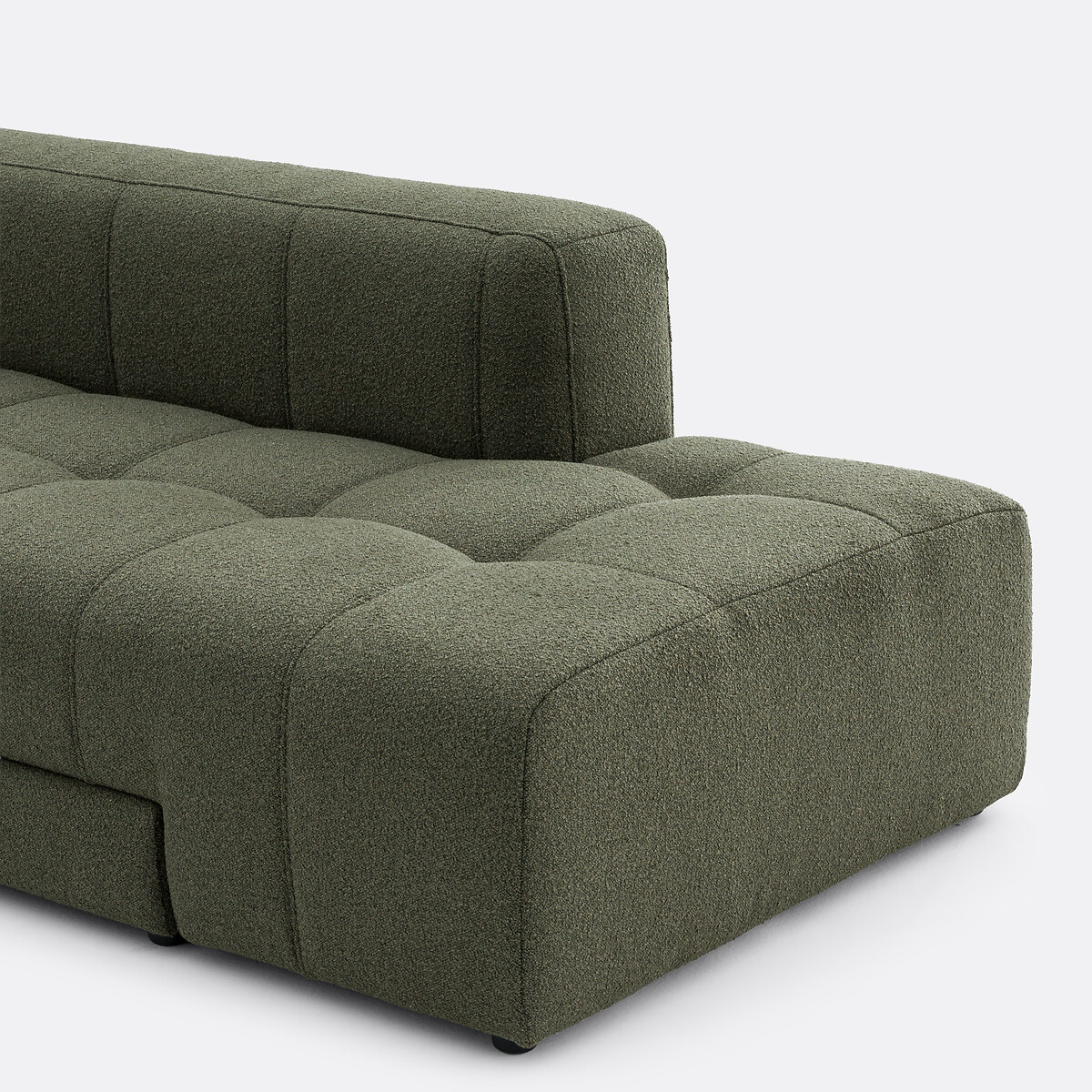 Canapé d'angle gauche convertible, en bouclette fine, FANO vert, LA REDOUTE INTERIEURS