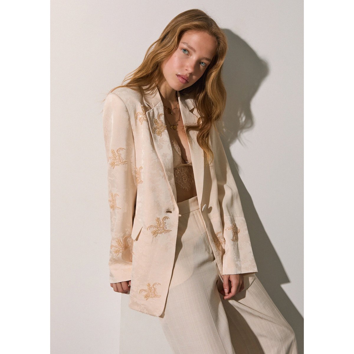 Veste avec broderie bijou crème, LIU JO
