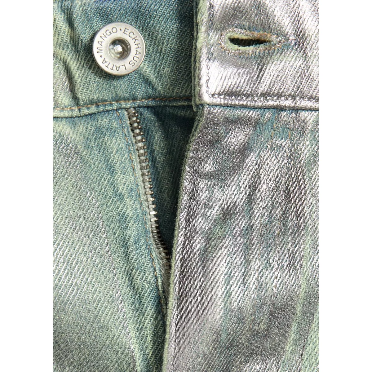 Jean droit foil vert, MANGO