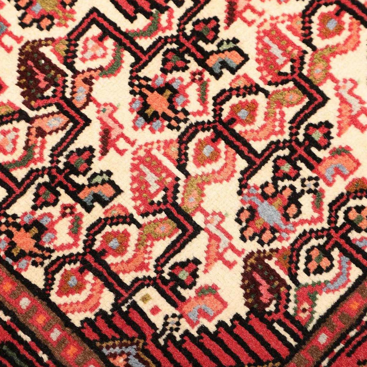 Tapis d'orient oriental, noué main en laine, HAMADAN 10 rouge, crème, UN AMOUR DE TAPIS