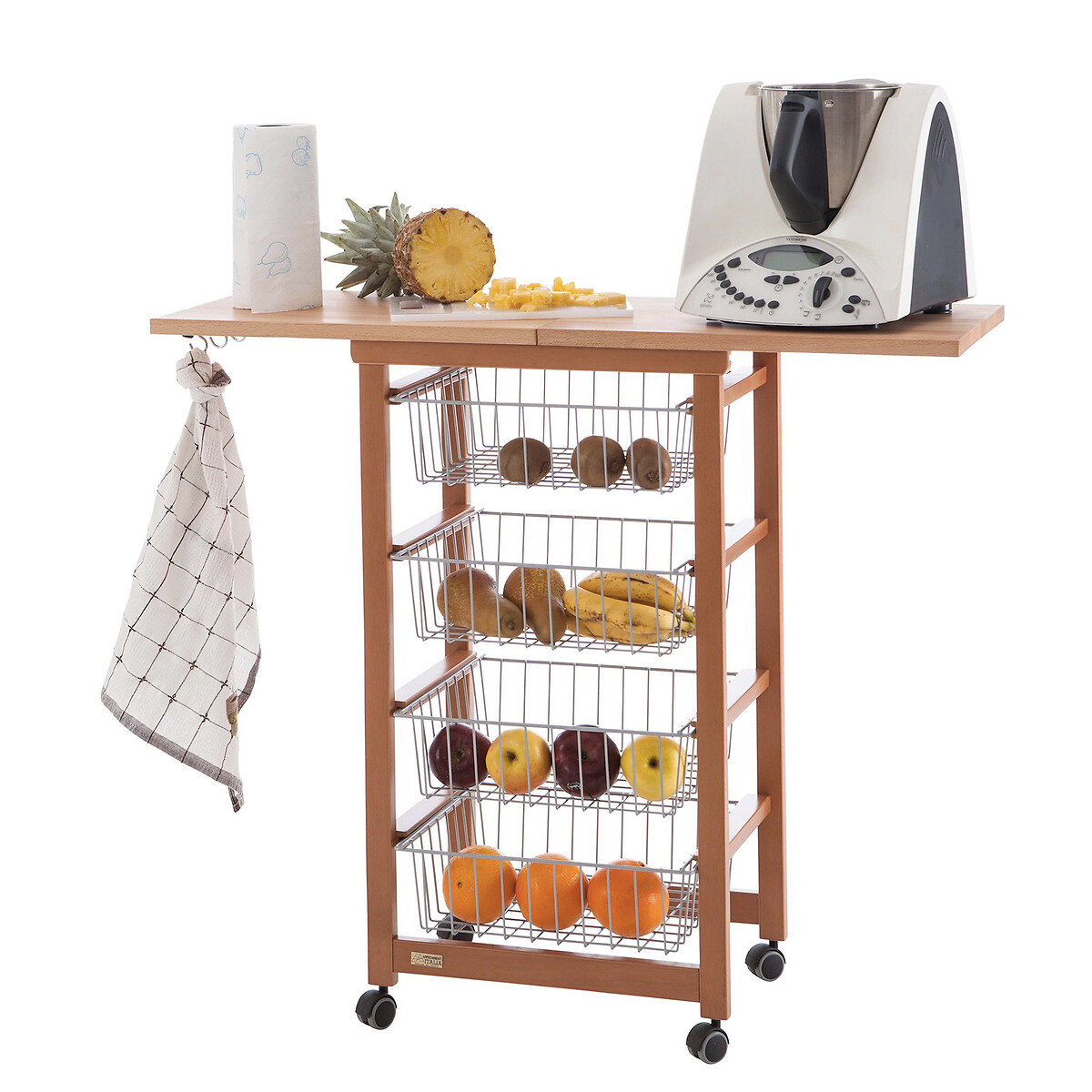 Chariot de cuisine - Extensible bois foncé, EUROPE & NATURE