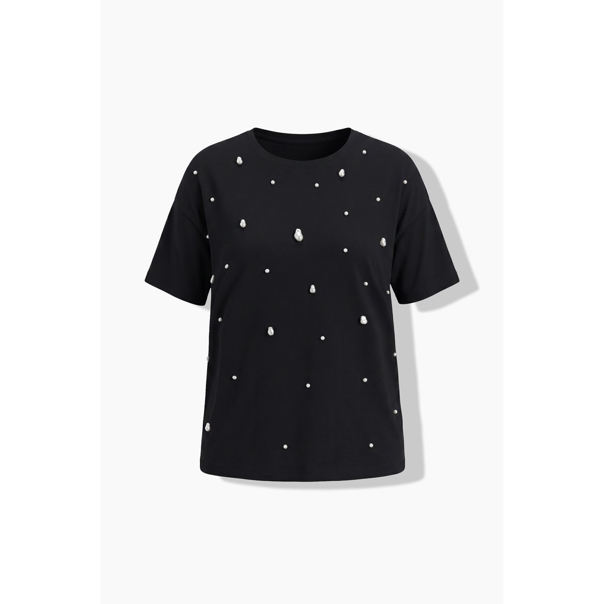 t-shirts, coupe oversize, perles décoratives noir, STUDIO UNTOLD