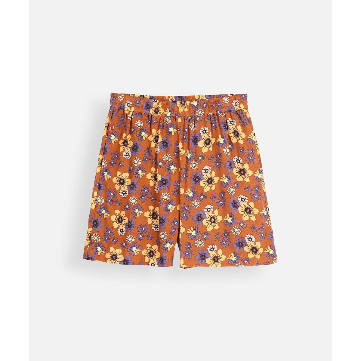 Short fluide imprimé en viscose LAVITRA moka, OXBOW