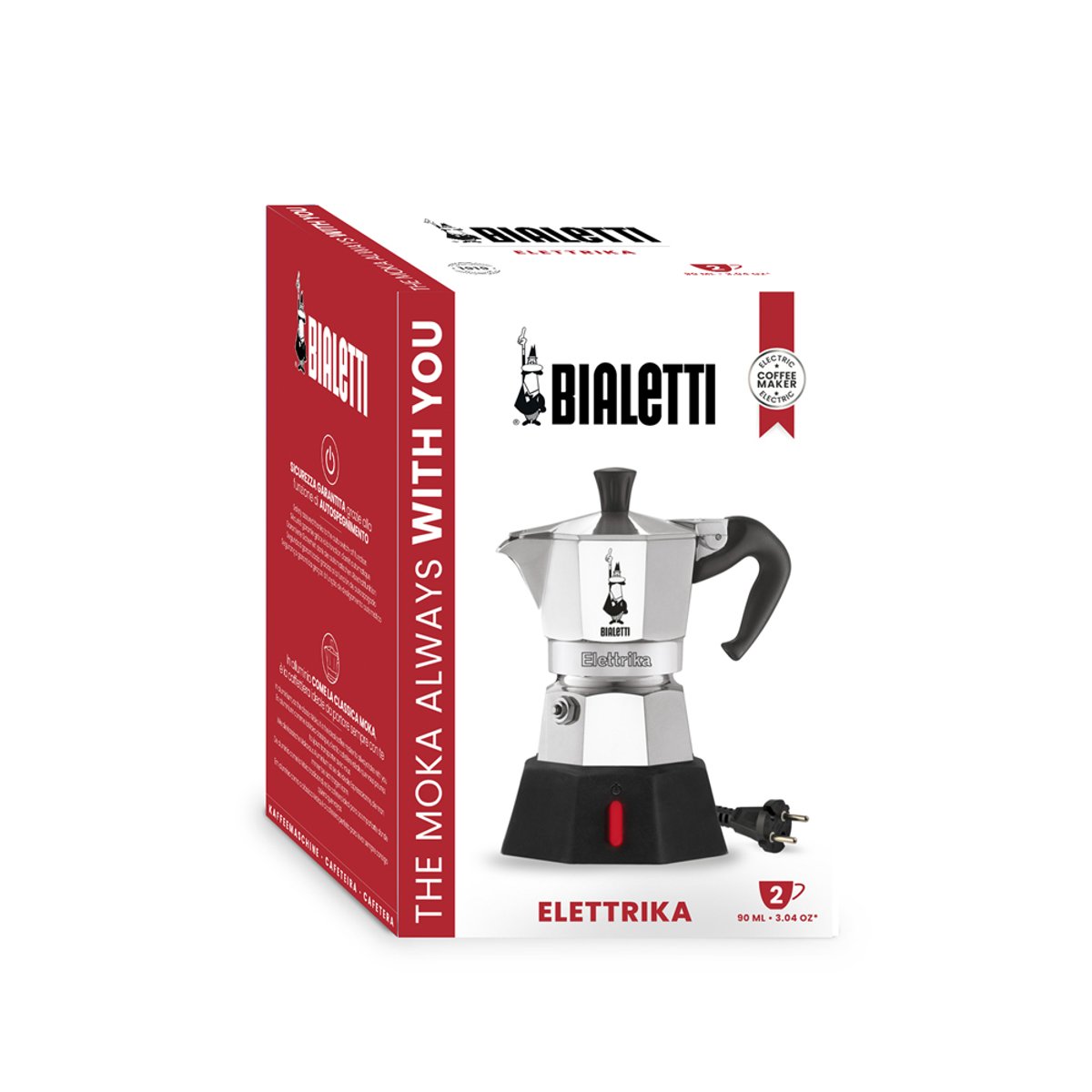 Cafetière Italienne Moka Express I love coffee 2 tasses Inox argent / métallique, BIALETTI