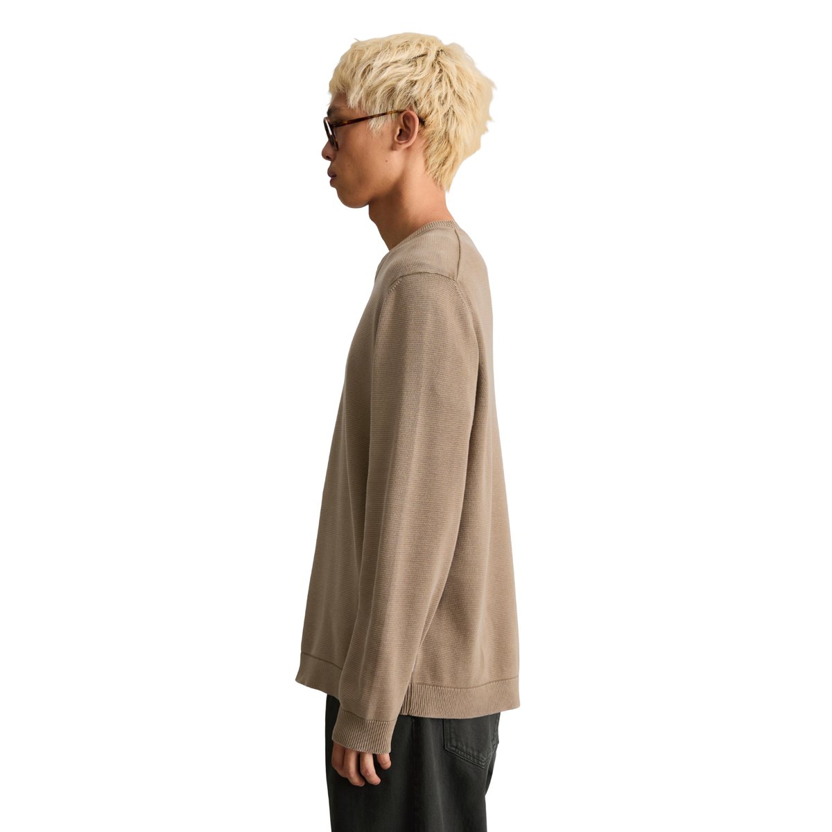 Pull coupe classique en pur coton biologique bleu foncé, MARC O’POLO DENIM