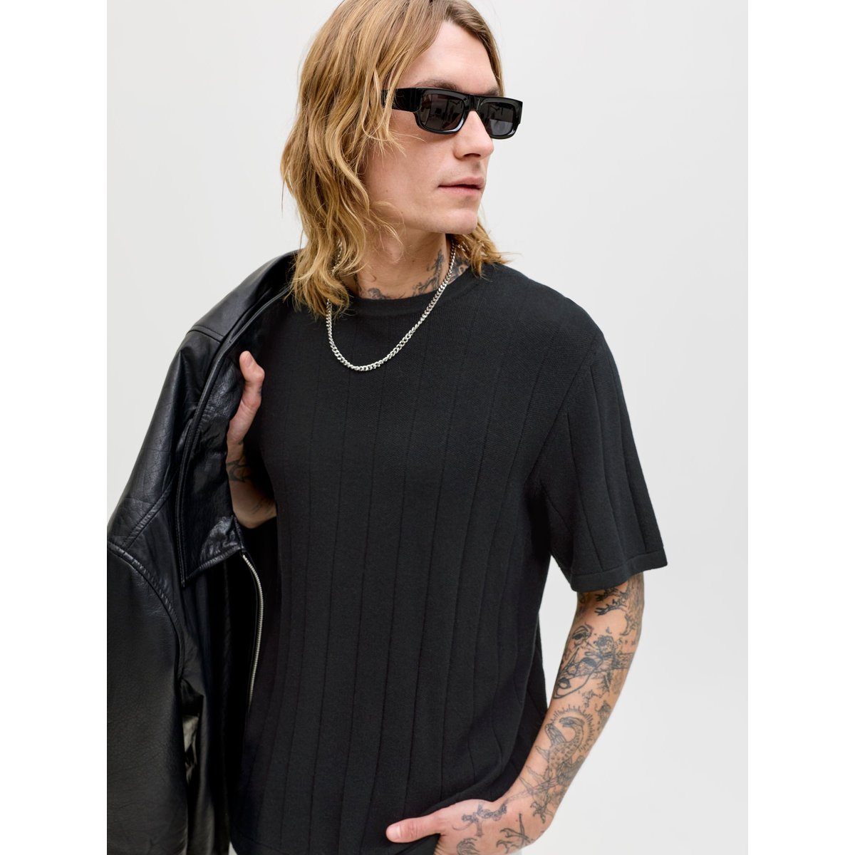 T-Shirt En Maille black 1, JACK & JONES
