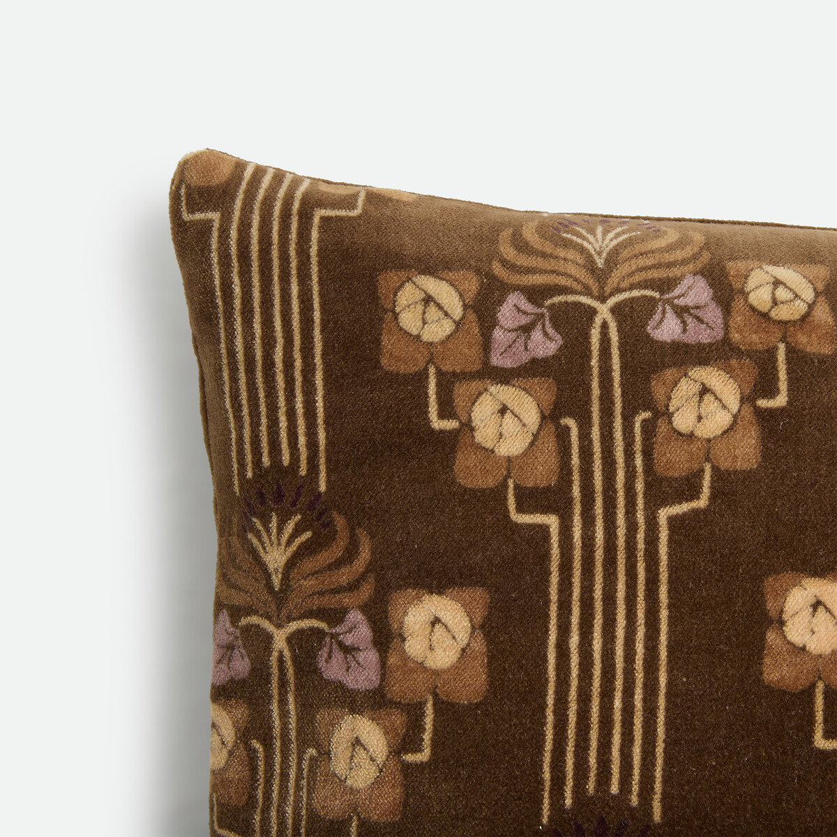 Housse de coussin rectangulaire, en velours, MADELY bronze, LA REDOUTE INTERIEURS