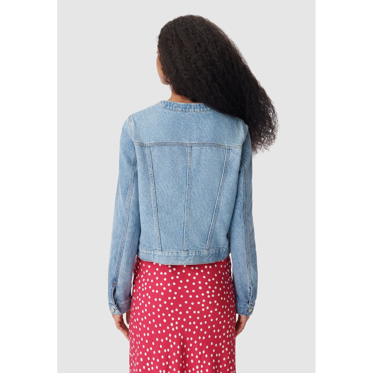 Veste en jean col rond bleu, IKKS