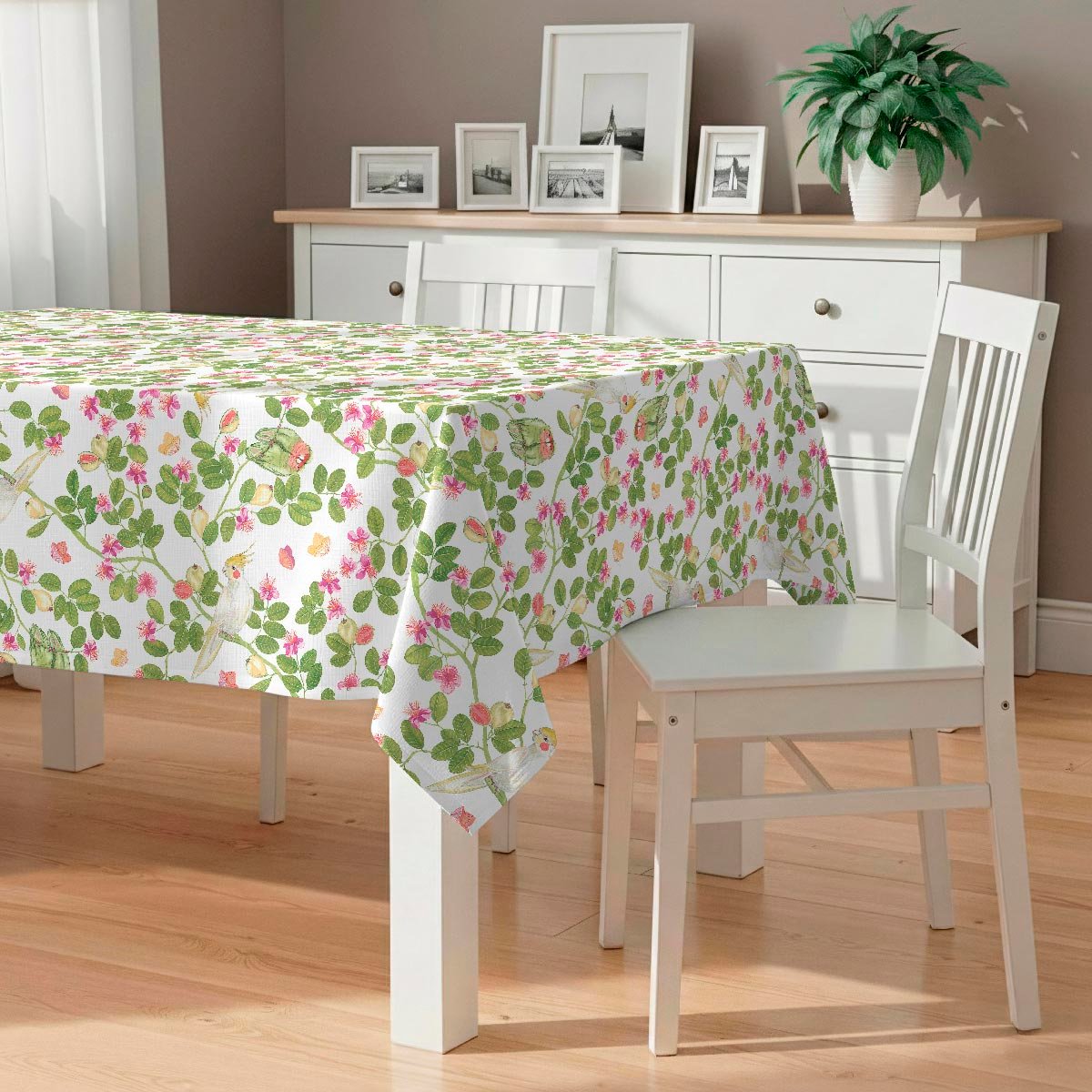 Nappe anti-taches Flowers - coton 100% - vert, NAF NAF HOME