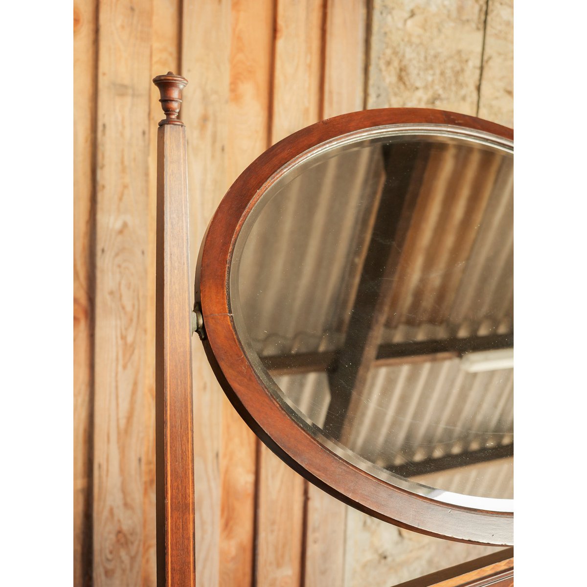 Coiffeuse en acajou de style anglais Louise N°355 - Bon état bois foncé, DEBONGOUT