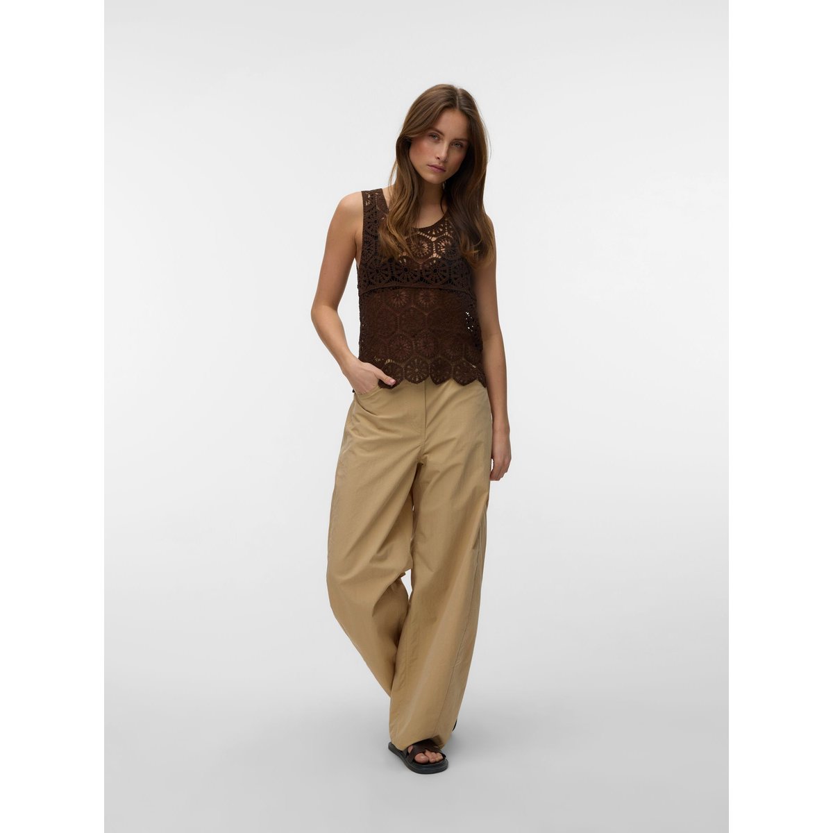 Top chocolate brown, VERO MODA