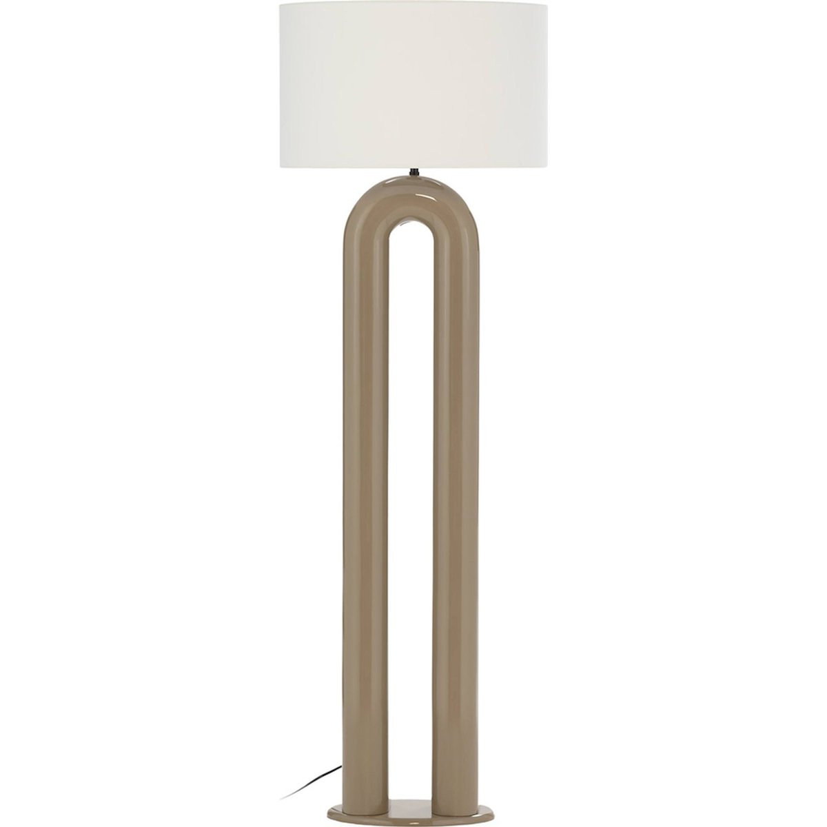 Lampadaire brillant au design arche taupe doux brillant et noir, RECOLLECTION