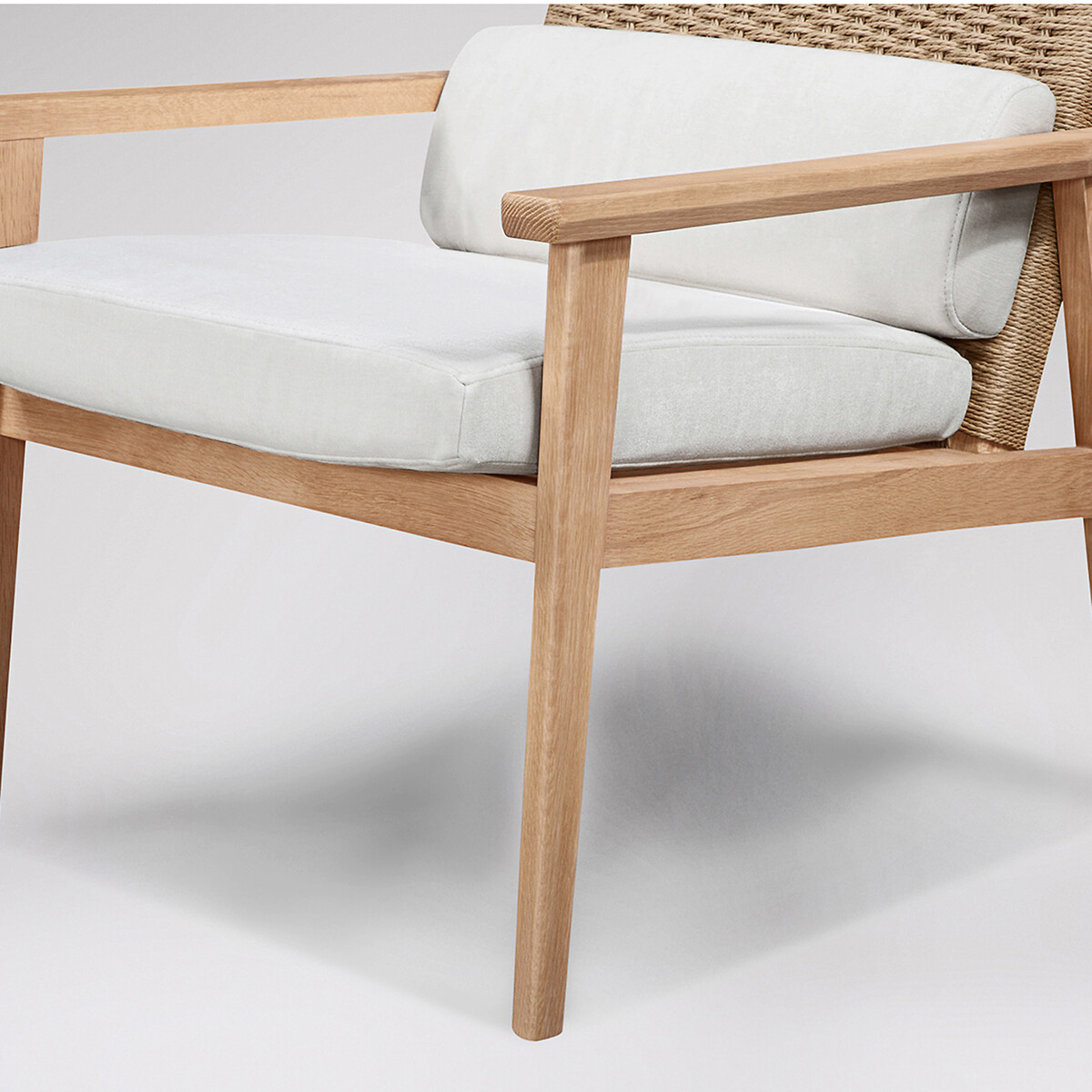 Wadesmill Fabric Armchair light wood, SWOON