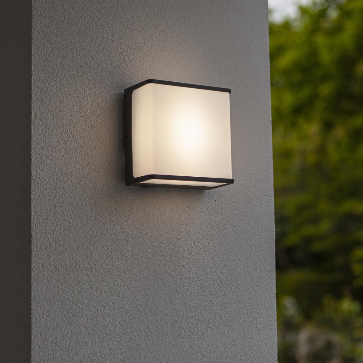 Applique murale d'extérieur sur secteur DOBLO GREY aluminium gris LED blanc chaud H8cm dark grey, LUMISKY