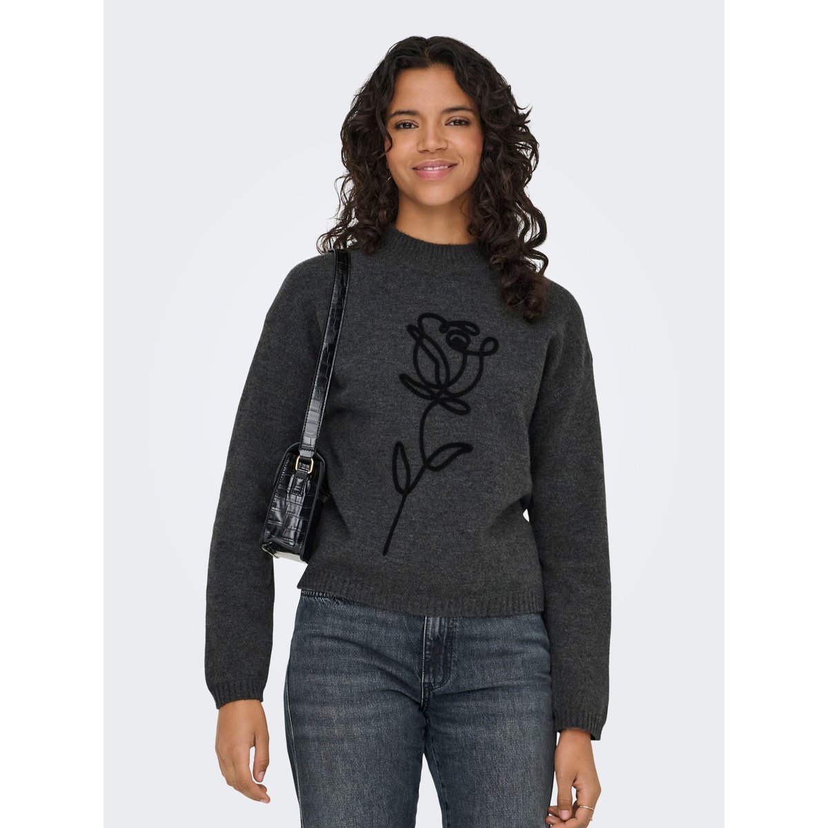 Pull En Maille medium grey melange, ONLY