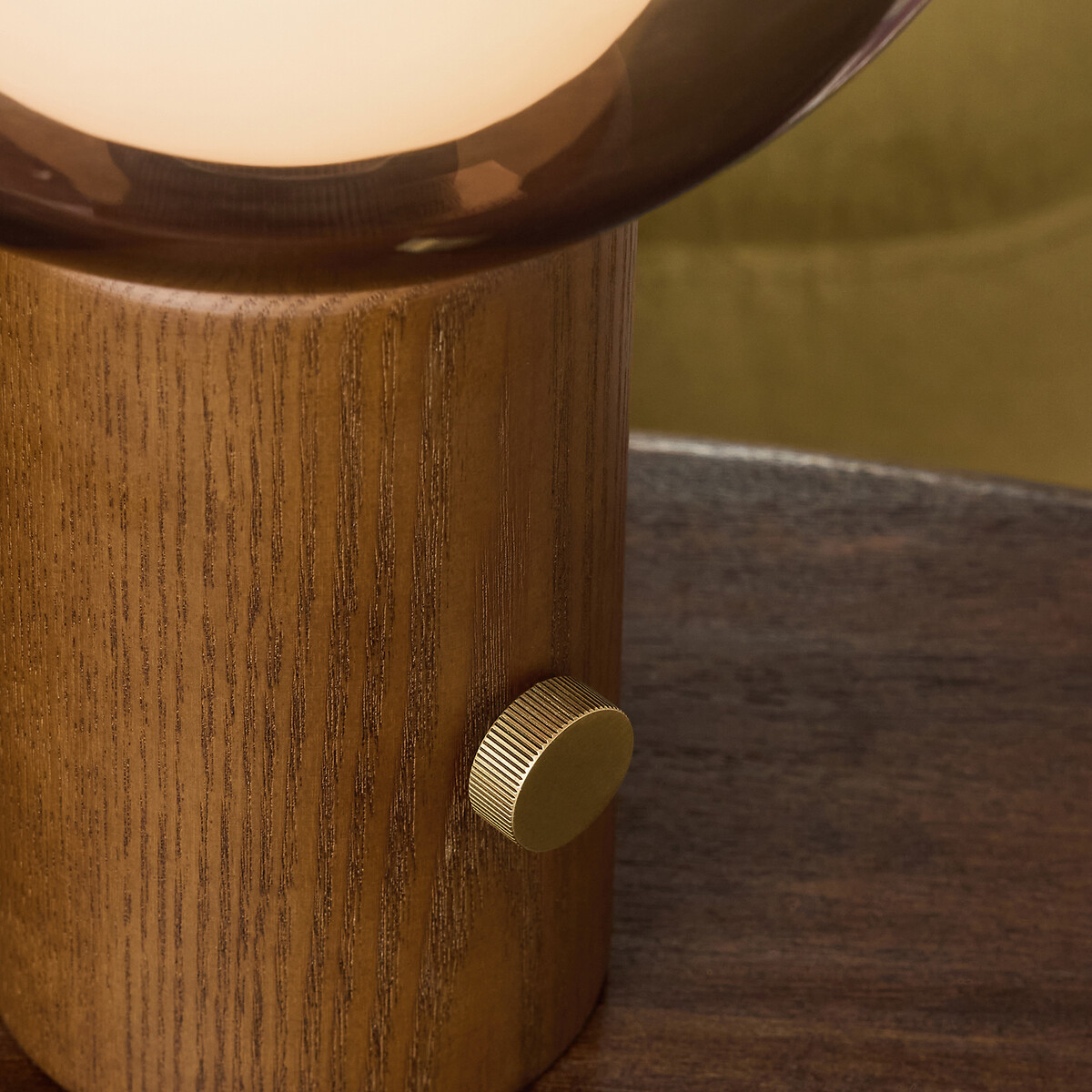 MADE Layla Opal Globe Table Lamp walnut, MADE
