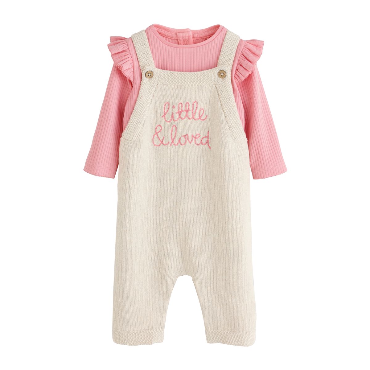 Ensemble salopette bébé maille écru, NEXT