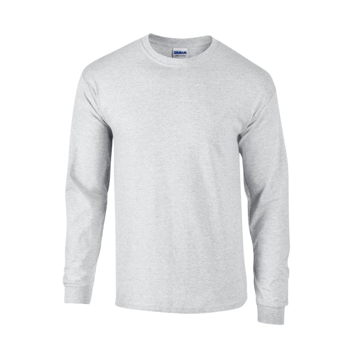 T-shirt uni manches longues ULTRA COTTON gris cendre, GILDAN