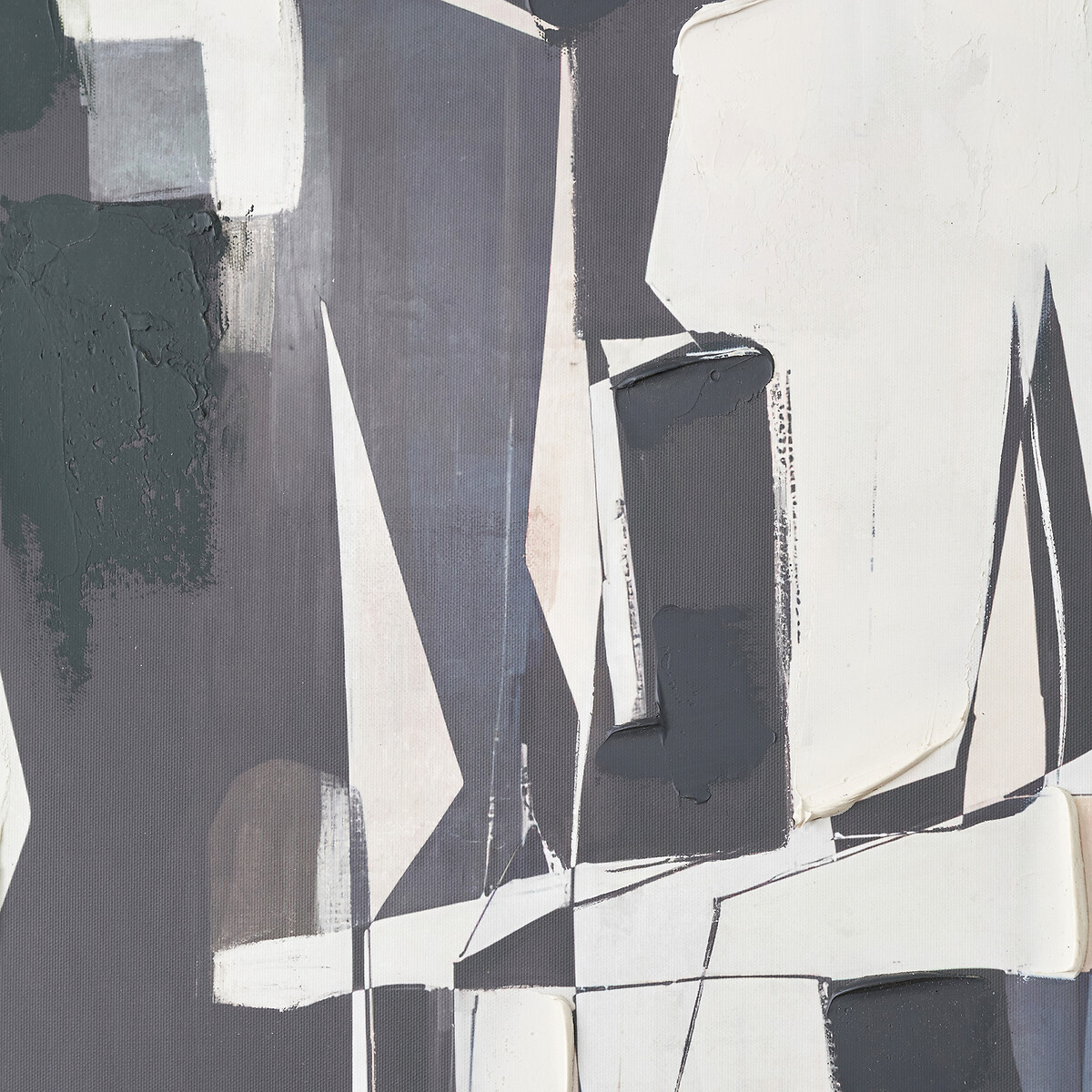 70x100cm Monochrome Abstract People Canvas with Black Frame black/white, ÉDITÉ