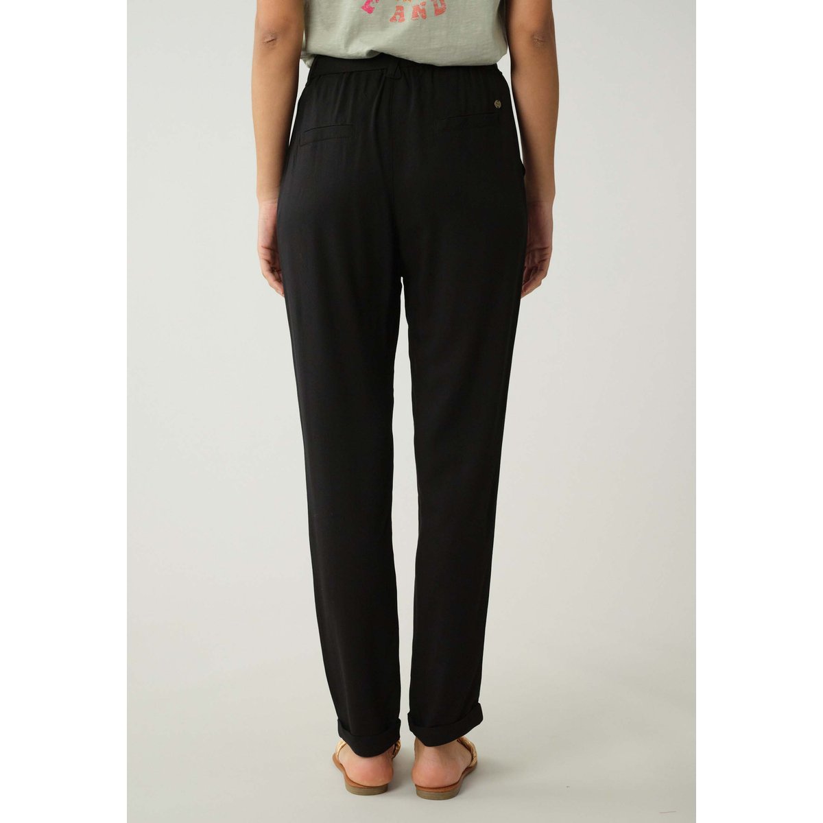 Pantalon fluide uni ELIDA black, DEELUXE