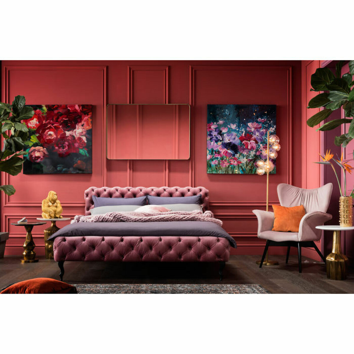 Miroir Curve rectangulaire laiton 80x120cm laiton, KARE DESIGN