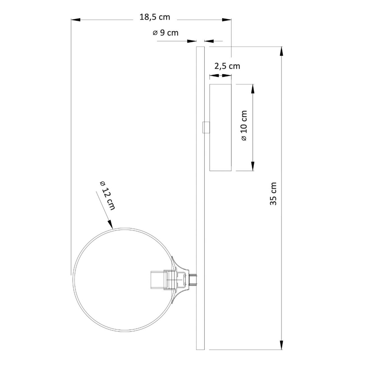 Applique avec globe en verre blanc – NEIRA laiton et blanc, KOSILUM