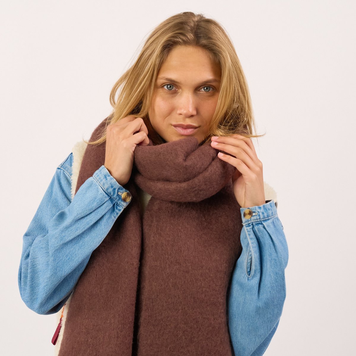 Echarpe en laine LARGE marron, BILLYBELT